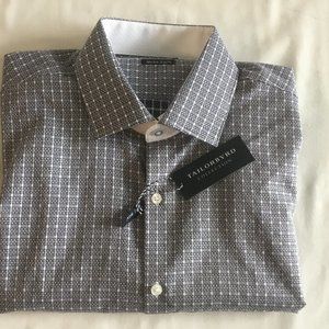 Tailorbyrd Dress Shirt Men's Size L  Black & white check- Large Size- NWT